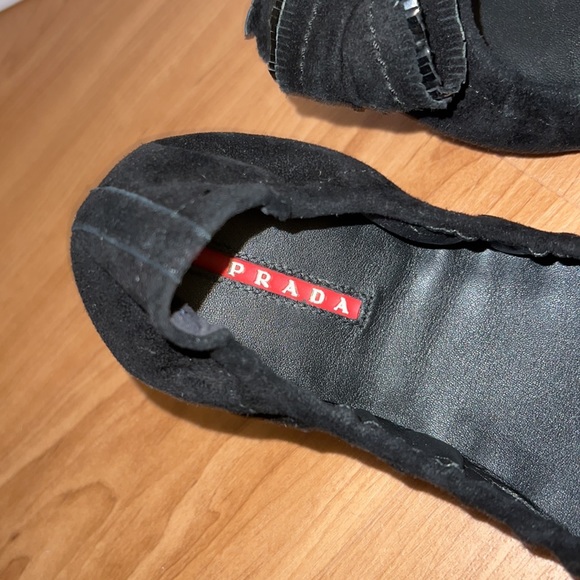 Prada ballerina ballet flats black suede 36.5 - Picture 4 of 7